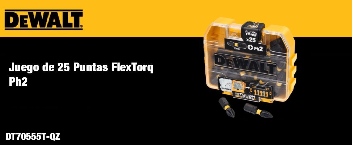 ACCESORIOS, JUEGO DE PUNTAS, SET, BITS, #2, 25 PUNTAS, 25 ACCESORIOS, DEWALT;DT70555T-QZ