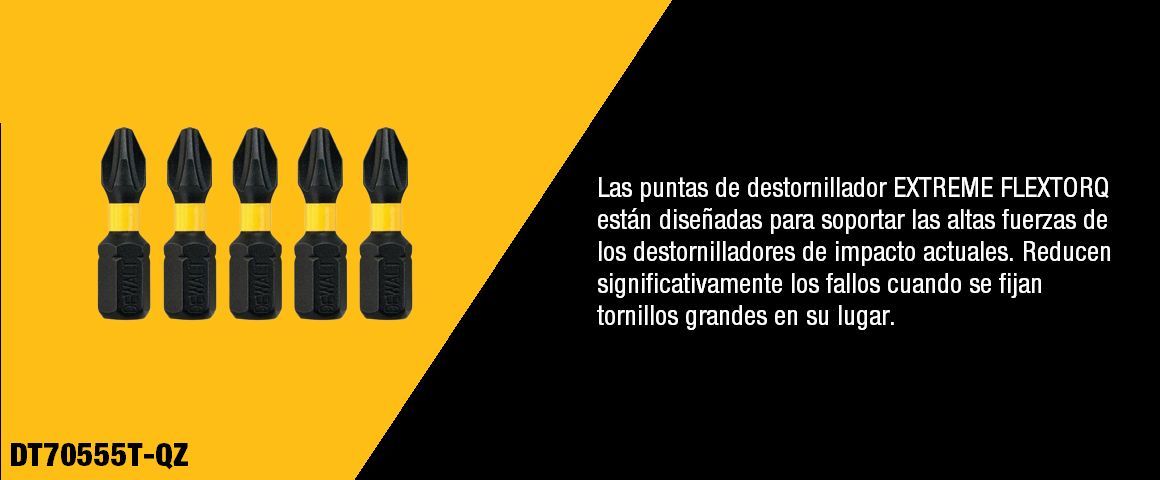 ACCESORIOS, JUEGO DE PUNTAS, SET, BITS, #2, 25 PUNTAS, 25 ACCESORIOS, DEWALT;DT70555T-QZ