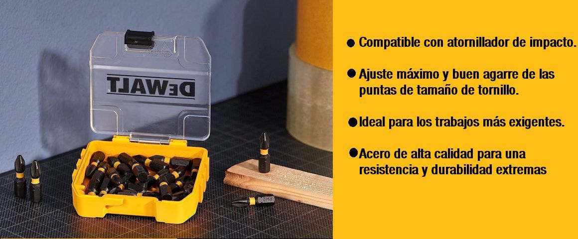 ACCESORIOS, JUEGO DE PUNTAS, SET, BITS, #2, 25 PUNTAS, 25 ACCESORIOS, DEWALT;DT70555T-QZ