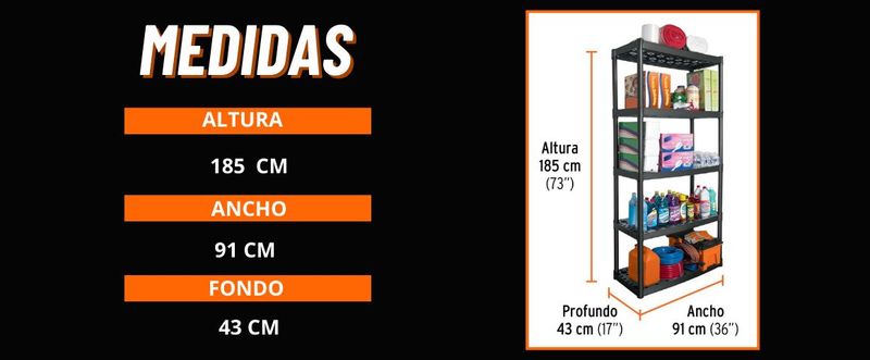 Estante plástico 5 repisas, Repisas plásticas de uso rudo, Organizador plástico con 5 estantes, Estantería de plástico resistente, Estante multiusos plástico, Estantería para carga pesada, Repisas plásticas duraderas, Estante de almacenamiento robusto, Organizador de plástico para herramientas, Estantería industrial de plástico, Repisas resistentes para garaje