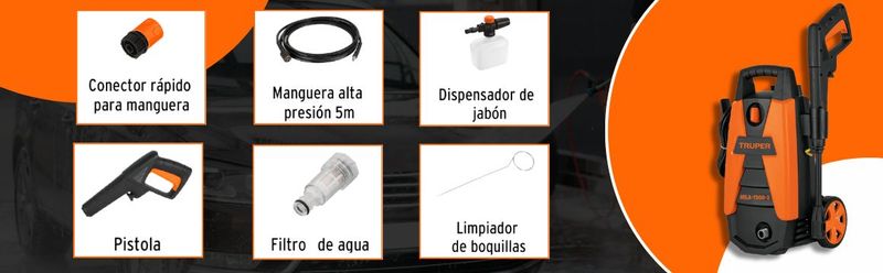 Hidrolavadora Eléctrica 1400W 1500Psi HILA-1500-2 Truper