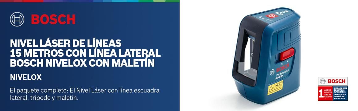 Nivel Láser de líneas 15 metros con línea lateral Bosch Nivelox con Maletín