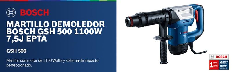 Martillo Demoledor Bosch GSH 500 1100W 7,5J EPTA