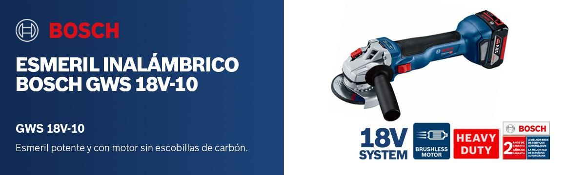 Esmeril Inalámbrico Bosch GWS 18V-10