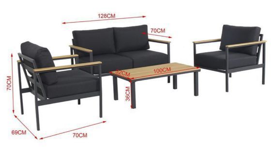 Juego de Living de Terraza Toscana 4 Personas Just Home Collection