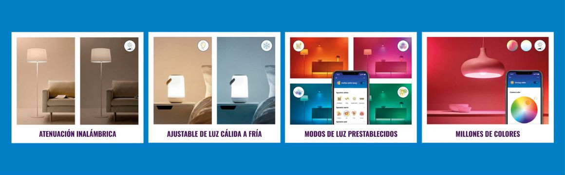 Wiz luces inteligentes control de voz sensor de movimiento wiz foco inteligente tiras led focos inteligentes de colores dicroicas inteligentes color Alexa Google siri automatizar 