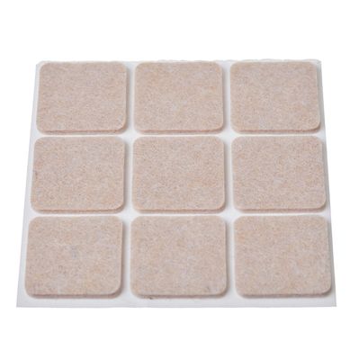 Fieltro adhesivo cuadrado 30 mm beige por 9 unidades