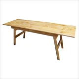 Mesa de exterior de pino natural plegable