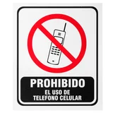 Cartel 30 x 25 Prohibido el Uso de Celular