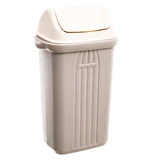 Basurero 10 L de plástico beige con tapa vai ven