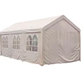 Gazebo de fiesta fijo de poliéster 300 x 600 cm blanco