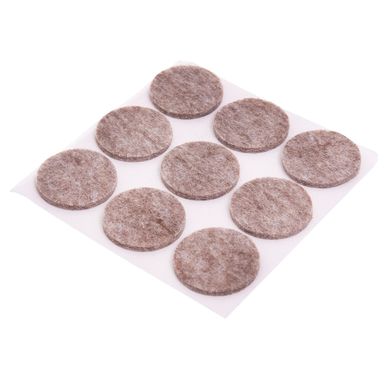 Fieltro adhesivo circular 28 mm beige por 9 unidades