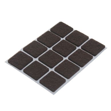 Fieltro adhesivo cuadrado 22 mm marr�n por 12 unidades
