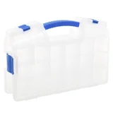 Caja organizadora de plástico con tapa doble plegable