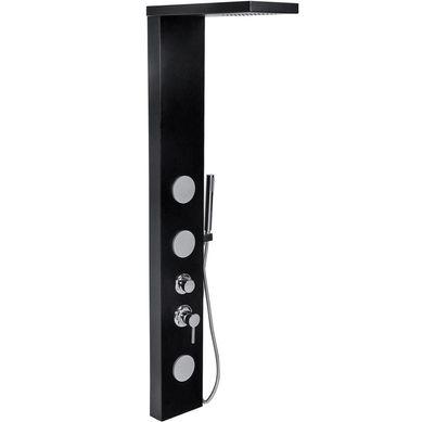 Columna de ducha de aluminio negra 3 jets 20 x 148 cm 