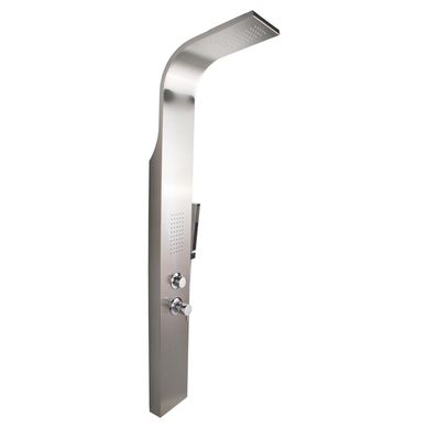 Columna de ducha de aluminio 2 jets 150 x 20 cm plateada