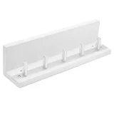 Perchero de pared con estante y 5 ganchos de MDF blanco