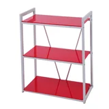 Archivero estante vidrio rojo