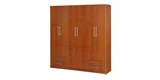 Placard 6 puertas con 4 cajones cedro