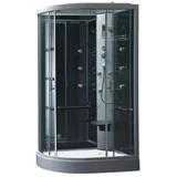 Cabina de ducha curva hidromasaje y radio 10 jets negra 80 x 120 x 218 cm