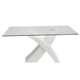 Mesa de comedor Elit de vidrio blanca