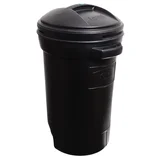 Basurero 75 L de plástico negro con ruedas
