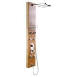 Columna de ducha de bamboo 6 jets 150 x 25 cm marrón