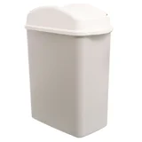 Basurero 8,8 L de plástico gris y blanco con tapa vai ven