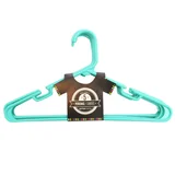 Pack de 5 perchas de plástico verde agua