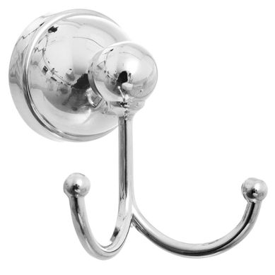 Percha para bao doble Eco Cromo de acero inoxidable