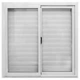 Ventana de aluminio con celosía 100 x 100 cm