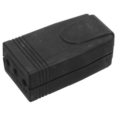 Ficha tomacorriente hembra con obturador 10 A negro