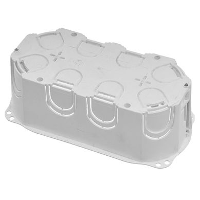 Caja llana de 3 m�dulos autorroscante para yeso