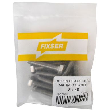 Bul�n hexagonal Inoxidable 8 x 40 mm x 10 unidades