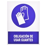 Cartel Obligatorio uso de Guantes 40 x 30 cm