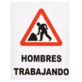 Cartel atención hombres trabajando 40 x 30 cm