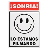 Cartel Sonria lo estamos filmando 30 x 25 cm