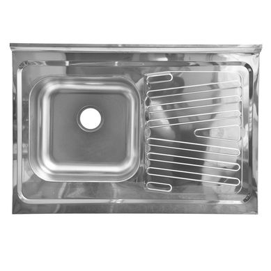 Mesada con pileta izquierda 80 x 54 cm de acero inoxidable