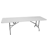Mesa exterior plegable rectangular blanca 244 cm