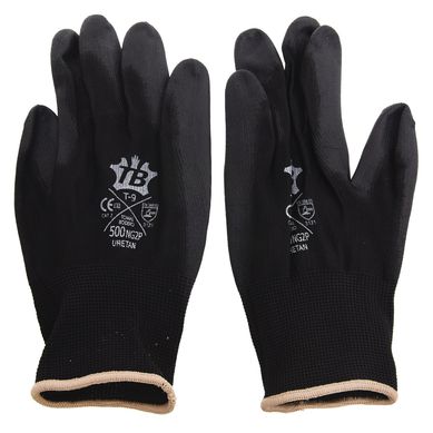 Guante sin costura de polyester el�stico negro