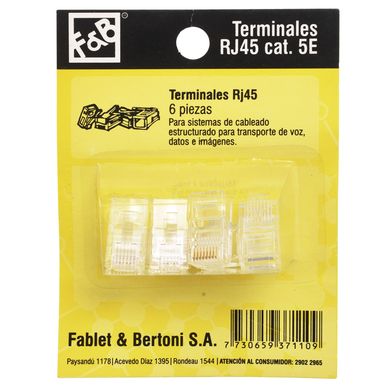 Pack de 6 macho americano RJ45 para red