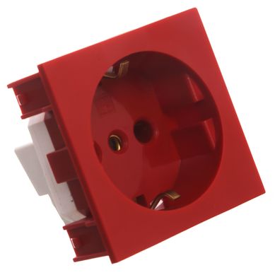 M�dulo schuko de 2 patas con tapa lateral y central rojo Reggio