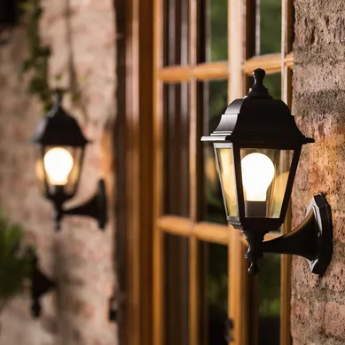 Pack 2 faroles de pared plstico Clida-fra negro E27