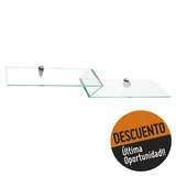 Estante de vidrio templado Zig-Zag 78 x 18 x 6 cm