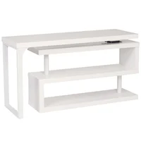 Escritorio esquinero articulable Barcelona metal melamina blanco