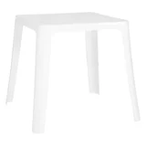 Mesa de exterior de PVC cuadrada blanca