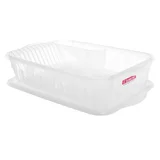 Escurridor de platos de plástico 10 x 45 x 31.5 cm blanco con bandeja