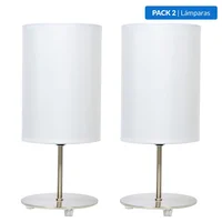 Pack de 2 lámparas de mesa 1 luz E27 tubo