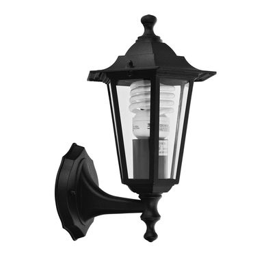 Farol de pared aluminio superior negro E27