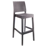 Silla de exterior Rattán de plástico alta para bar marrón